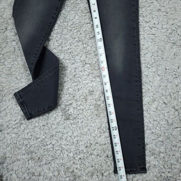 Levi's Premium 721 High Rise Skinny Jeans Black Gray Size 24x30 Stellar Stretch - Picture 8 of 11